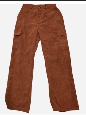entro Brown Corduroy Cargo Pants - Wide Leg